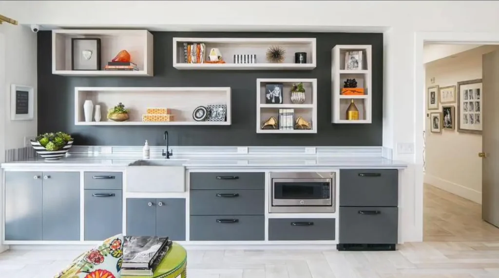 basement with kitchenette