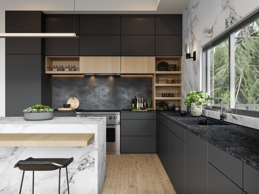 Sleek and Modern: All-Black Kitchens