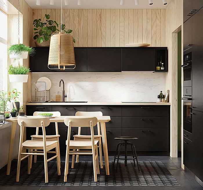 Black & Light Wood Kitchens